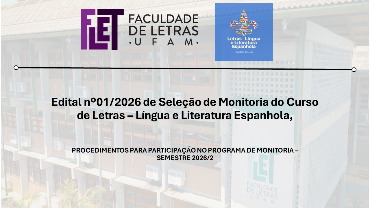 Edital nº01/2026 - Programa de Monitoria - Semestre 2026/2